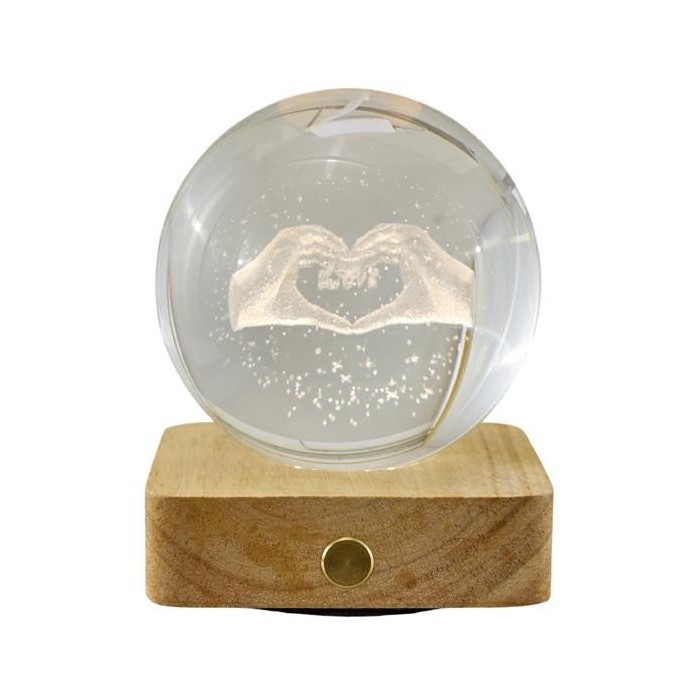 LAMPADA GLOBO MANI CUORE GR. GIFTBOX 8X8X10